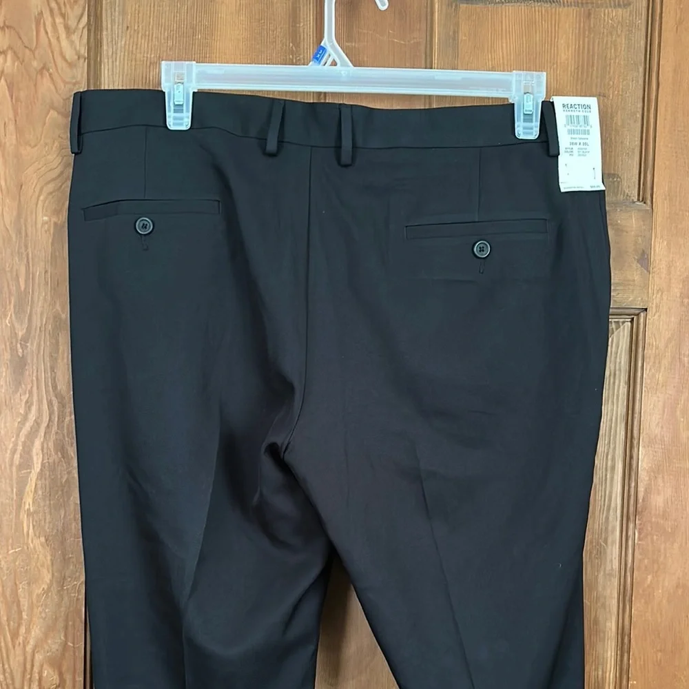 Kenneth Cole Reaction Stretch Gabardine Black Dress Pants Size 38X30